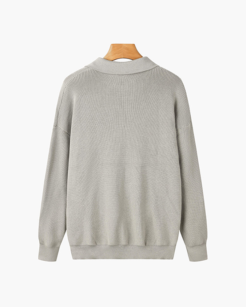 Men’s Longsleeve Polo | Cotton Knit | Half Zip Collar | Casual & Refined Style