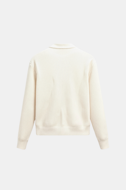 Men’s Cardigan | Rib-Knit Texture | Crew Neck | Timeless Comfort & Style