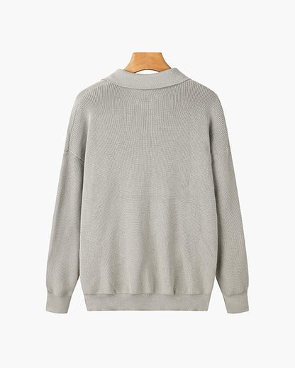 Men’s Longsleeve Polo | Cotton Knit | Half Zip Collar | Casual & Refined Style