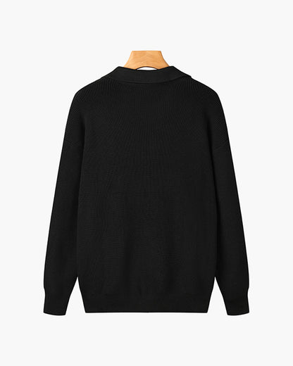 Men’s Longsleeve Polo | Cotton Knit | Half Zip Collar | Casual & Refined Style